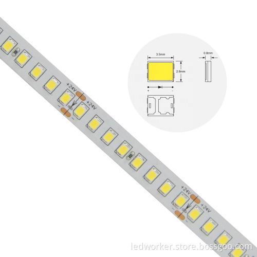 8mm 12V 2835 LED Strip 60LEDs/m High CRI95 Rope Light